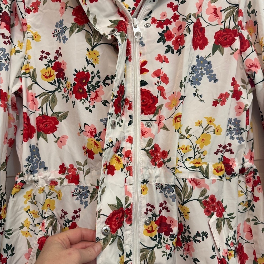 Floral Zippered Women's Spring Jacket. Cottagecore floral girly spring Size L - Picture 4 of 9